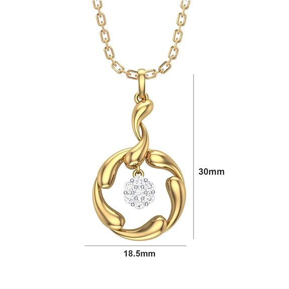 Silvo 18K Gold Plated Sterling Silver Ava Pendant with Chain for Women - Rajputtrade