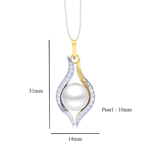 92.5 Sterling Silver Real Pearl Pendant with Chain | Gift for Women and Girls