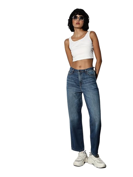 Women's Regular Jeans, Dark Blue Denim (Size 30) - Rajputtrade