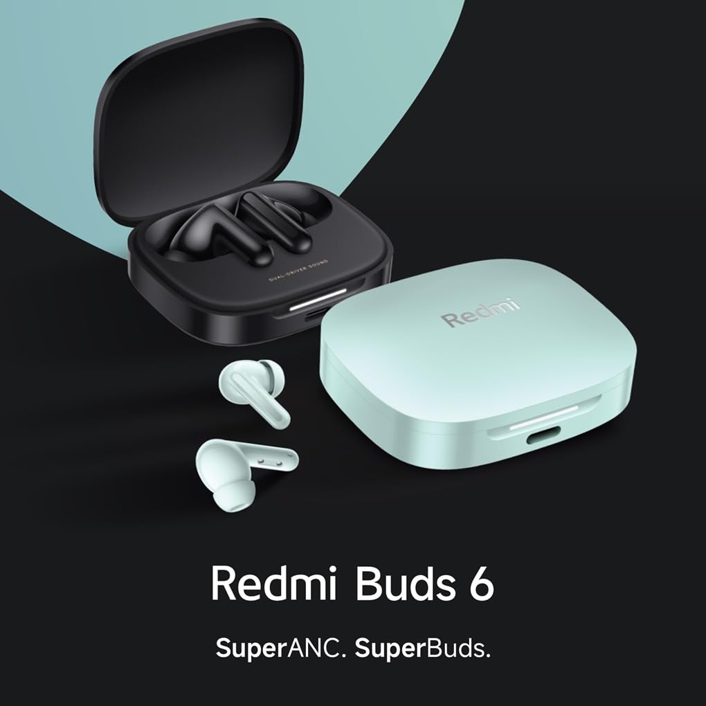 Redmi Buds 6, Dual Driver TWS in Ear Earbuds, 49dB Hybrid Active Noise Cancellation, 42 Hrs Playtime (White) - Rajputtrade