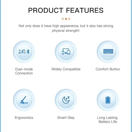 TECPHILE Wireless Keyboard and Mouse Combo, Multi Device Keyboard (3 BT5.0 + 2.4Ghz USB) and Mouse (BT5.0 + USB) Connectivity, Silent Easy Switch, Rechargeable, for Laptop, Mac, Computer Tablet (Blue) - Rajputtrade