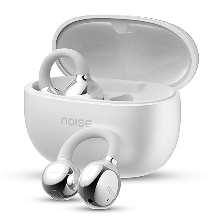 Noise Air Clips Wireless Open Ear Earbuds with Chrome Finish, AirWave™ Technology,Up-to 40H Playtime, Dual Device Pairing, Quad Mic with ENC,12mm Driver,BTv5.4 (3 Color options)
