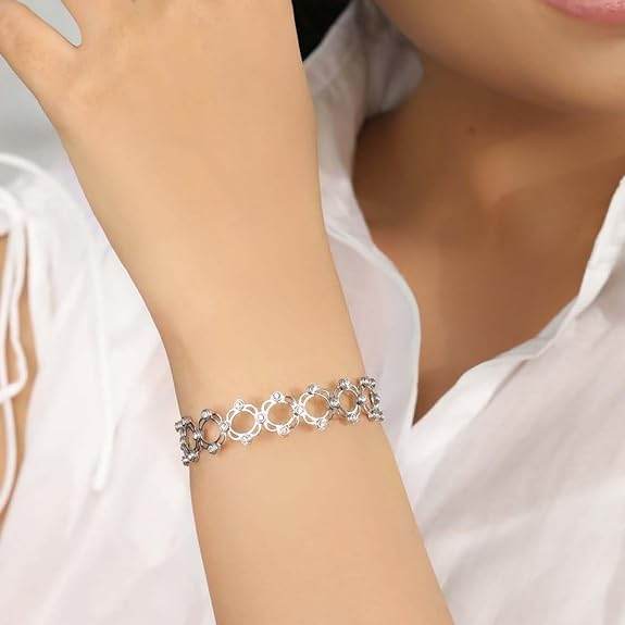 925 Sterling Silver Solitaire Rhodium Plating Bracelet|Gift for Women and Girls|With Certificate of Authenticity and 925 Hallmark - Rajputtrade