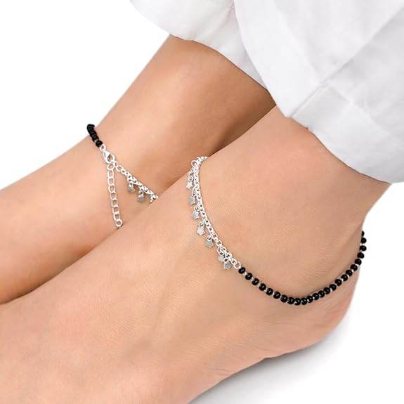 925 Silver Unique Vibe Anklet,single | Gifts for Women and Girls | - Rajputtrade