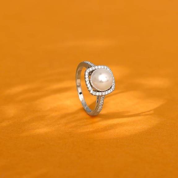 925 Silver Pearl Stunner Ring, Indian - 12| Gifts for Women and Girls | - Rajputtrade