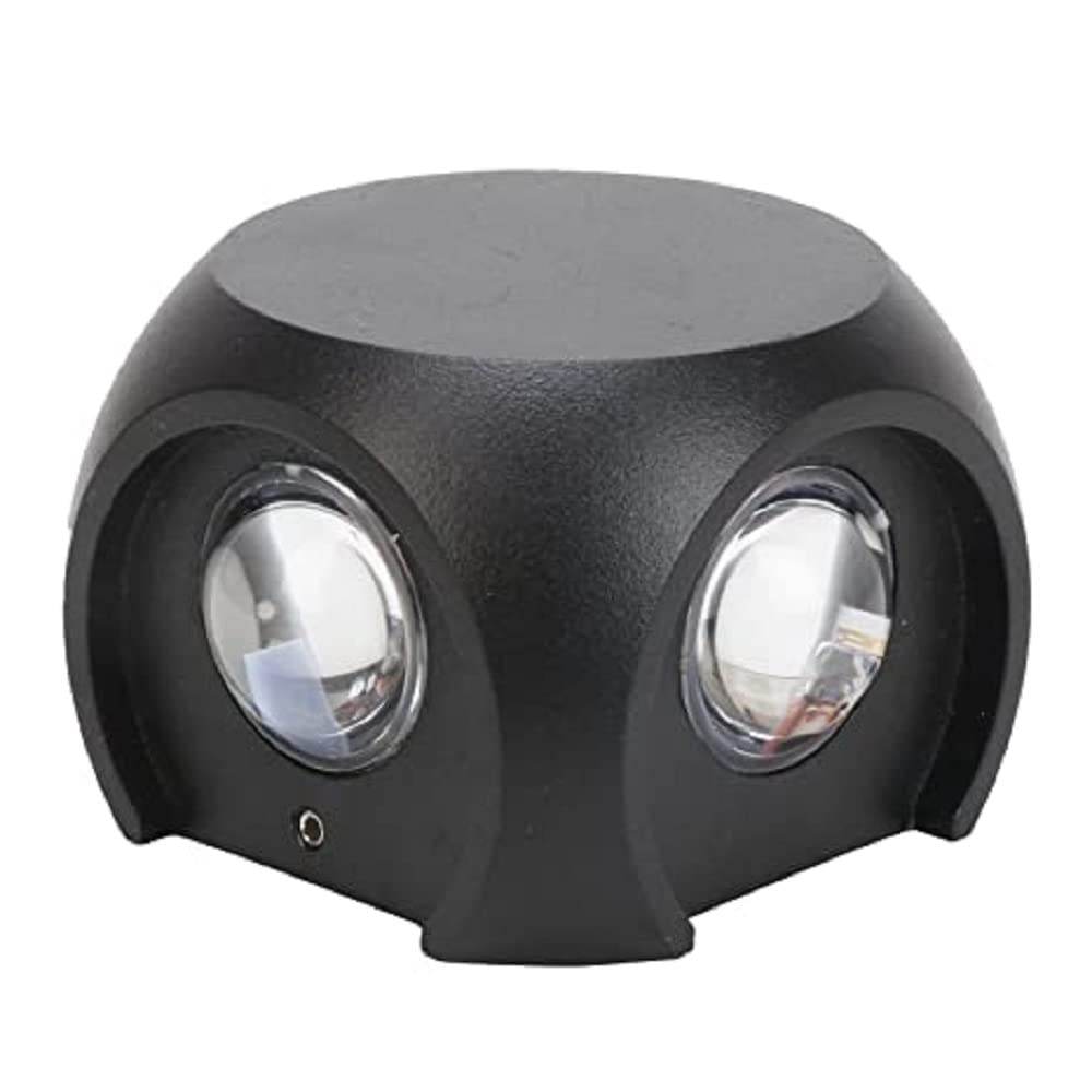 4 Way Oval Up Down LED Outdoor Waterproof IP65 Exterior Wall Step Light Fixture Lamp (Warm White, Black Body) 8 Watts,Aluminium - Rajputtrade