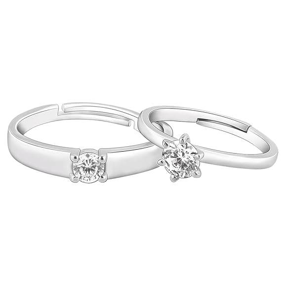 925 Silver Anushka Sharma Minimal Couple Rings, Adjustable | Promise Rings for Men and Women | - Rajputtrade