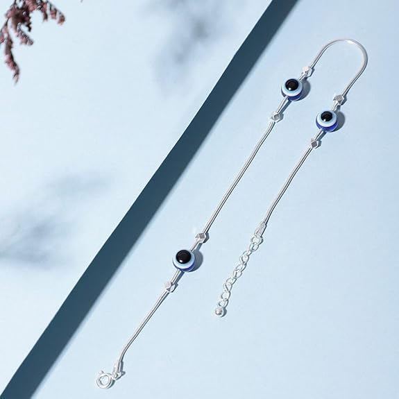 925 Sterling Silver Anklet | Rhodium Plated Precious Cubic Zirconia Women Chain Anklet | Gifts For Women & Girls | - Rajputtrade