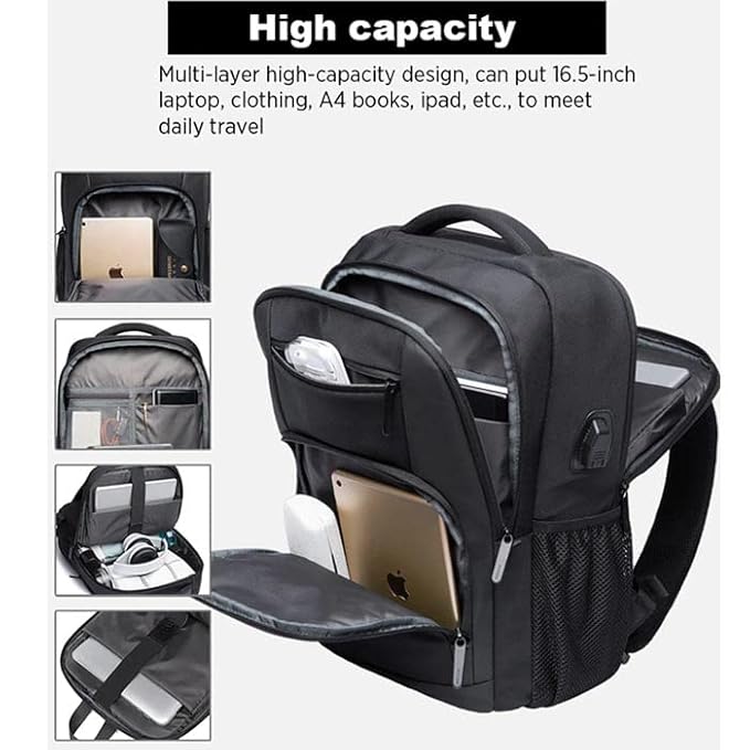 Red Lemon Swiss Cut Design 15.6" Laptop Backpack for Men and Women, Stylish 26L Capacity, USB Charging Port, Anti-Theft Pocket & Accessories Organizer - Rajputtrade