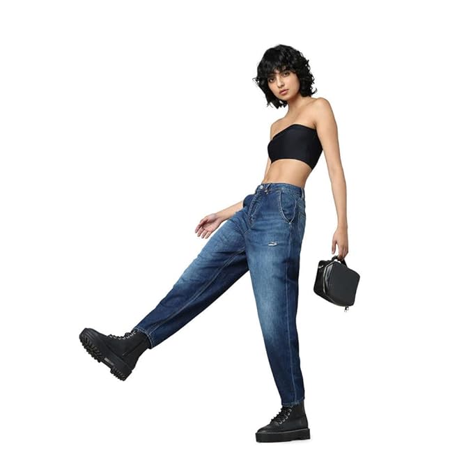 Women Regular Fit Jeans, Dark Blue Denim (Size 40) - Rajputtrade