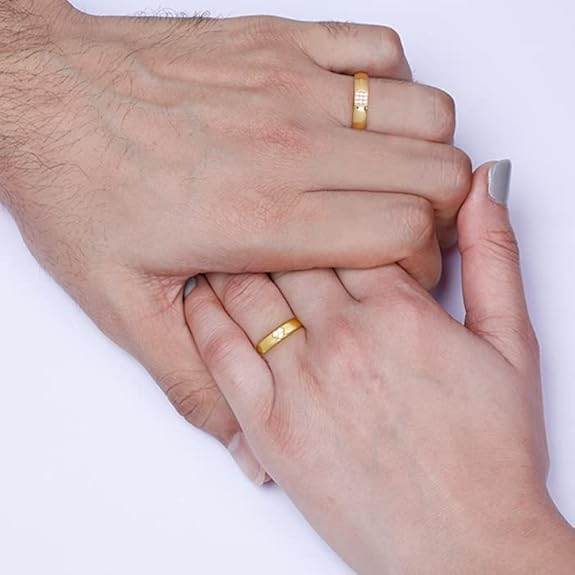 925 Silver Golden Shining Love Couple Rings, Adjustable | Promise Rings for Men & Women | - Rajputtrade