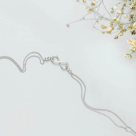 925 Sterling Silver Anklet | Rhodium Plated Precious Cubic Zirconia Women Chain Anklet | Gifts For Women & Girls | - Rajputtrade