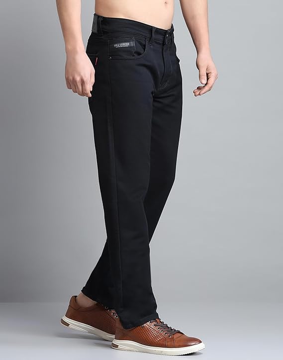 Monte Carlo Men's Regular Fit Jeans | Mid-Rise | Comfortable & Stylish | Cotton-Rich Denim for Men's Black - Rajputtrade