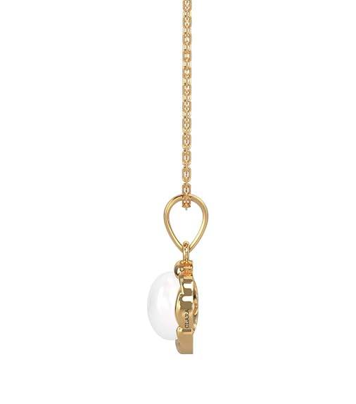 925 Sterling Silver Real Pearl AKI Pendant Earring Chain Jewellery Set | Gold Rhodium Plated |Gift for Women & Girls - Rajputtrade