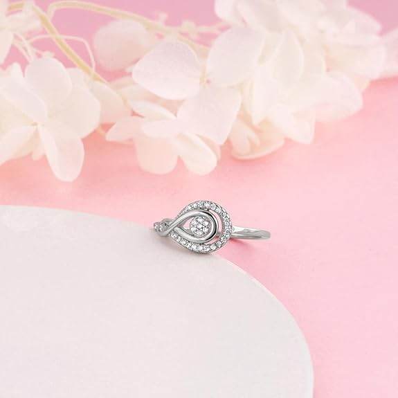 925 Silver Entwined Ring,Fixed Size,Indian - 11 | Gifts for Women and Girls | - Rajputtrade