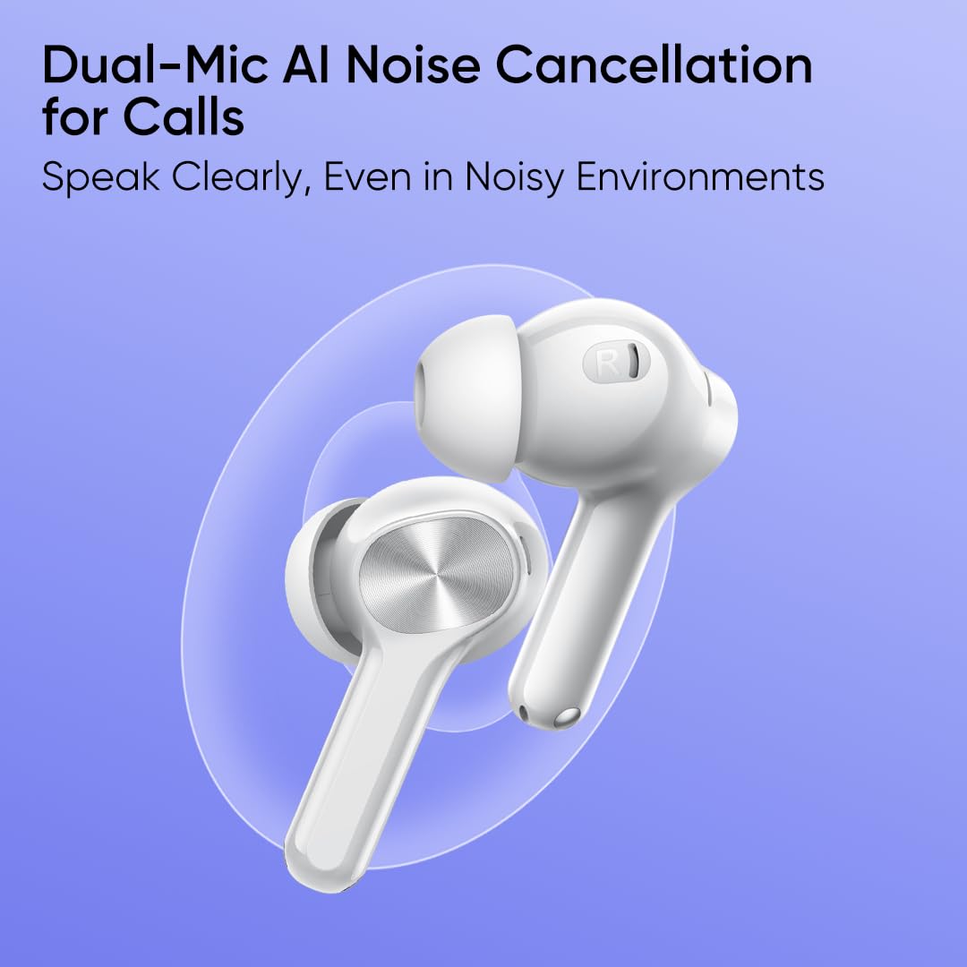 realme Buds T200 Lite Bluetooth in Ear Earbuds,4 Mic, AI ENC for Calls,48 Hours Total Playback with Fast Charging (Grey) - Rajputtrade