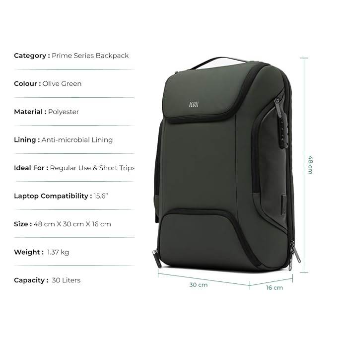 ICON Iconic Backpack, Waterproof Unisex Laptop Backpack - Rajputtrade