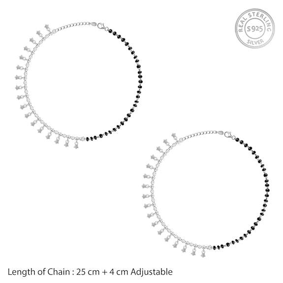 925 Silver Unique Vibe Anklet,single | Gifts for Women and Girls | - Rajputtrade