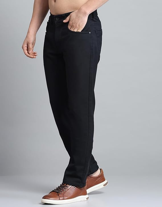 Monte Carlo Men's Regular Fit Jeans | Mid-Rise | Comfortable & Stylish | Cotton-Rich Denim for Men's Black - Rajputtrade