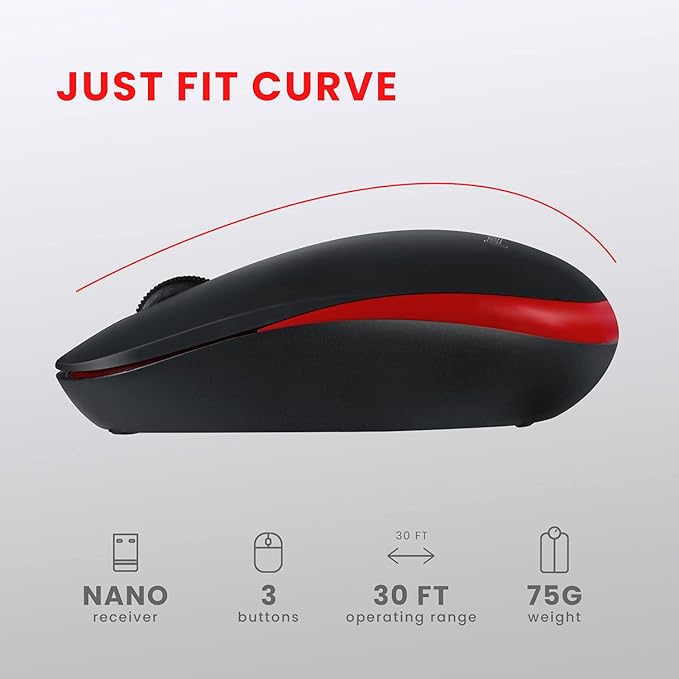 Perixx PERIDUO-712, Wireless Mini Keyboard and Mouse Combo - Nano Receiver - Black - Rajputtrade