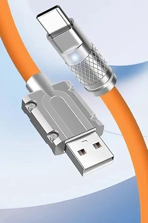 USB to Type C Type C Cable with 3A Rapid Charging 480mbps Data Transmission | 3 in 1 Data Cable (Orange)