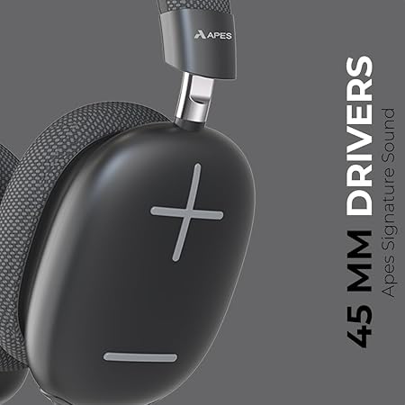 APES Fusion Style Wireless Headphone, 40mm Dynamic Drivers, 50Hrs Playtime, Fast Charge (Black Grey) - Rajputtrade