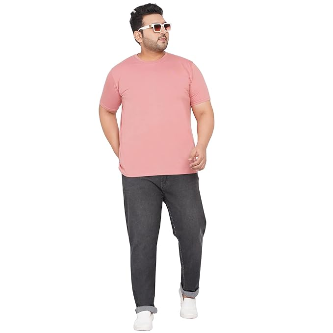 JOHN PRIDE Plus Size Men's Stretchable Mid-Rise Comfort Fit Clean Look Black Cotton Jeans for Men - Rajputtrade