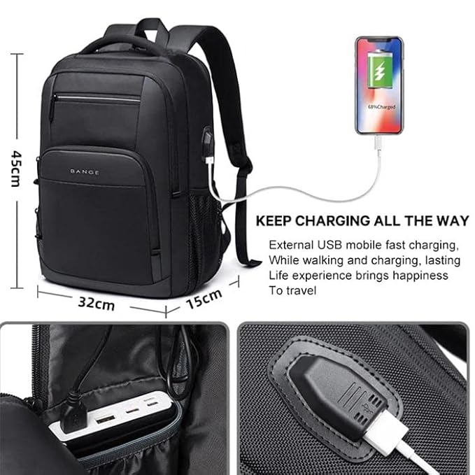 Red Lemon Swiss Cut Design 15.6" Laptop Backpack for Men and Women, Stylish 26L Capacity, USB Charging Port, Anti-Theft Pocket & Accessories Organizer - Rajputtrade