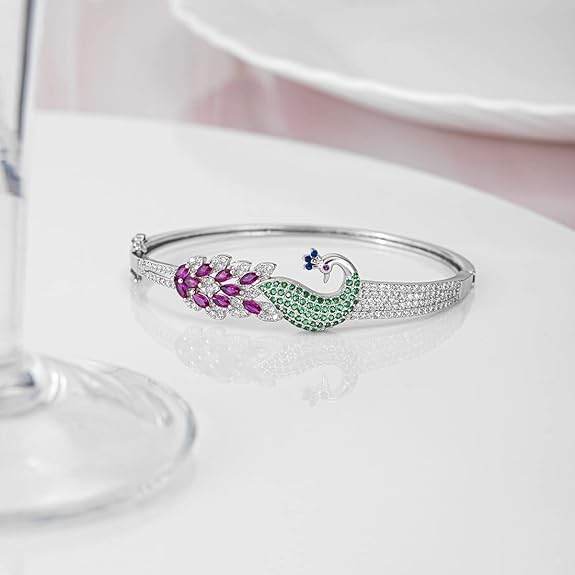 925 Sterling Silver Solitaire Rhodium Plating Bracelet|Gift for Women and Girls|With Certificate of Authenticity and 925 Hallmark - Rajputtrade