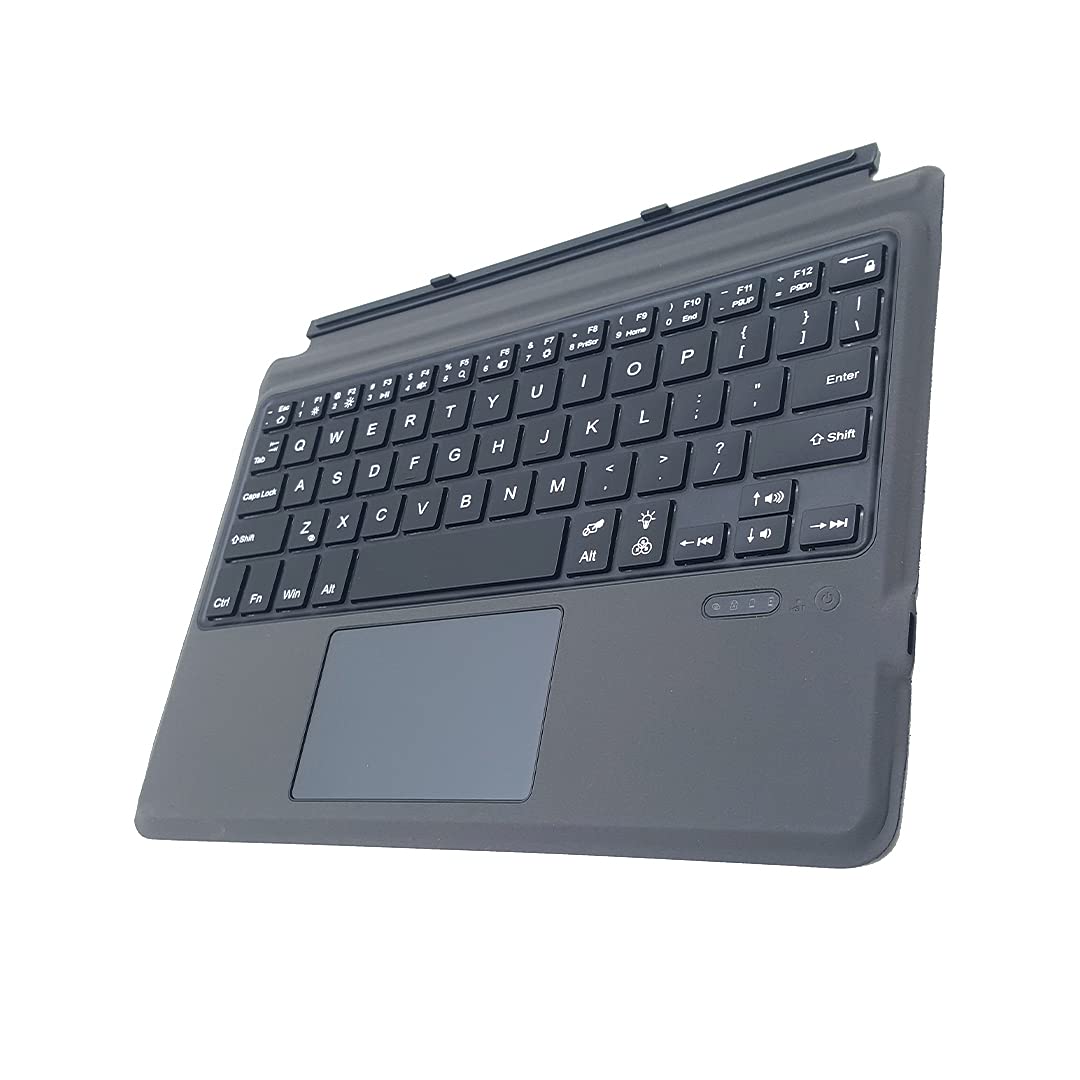 Microsoft Surface Go/Go2/Go3 Ultra-Slim Wireless Bluetooth Keyboard with Trackpad, 7-Color LED Backlit, Built-in Rechargeable Battery, Grey (Surface Go/Go2/Go3) - Rajputtrade