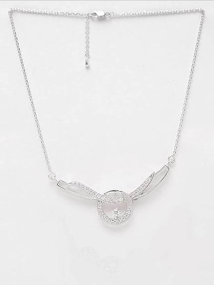 925 Sterling Silver Evie Pendant Earring Chain Jewellery Set | Platinum Plated, Swiss Zirconia | Gift for Women & Girls - Rajputtrade