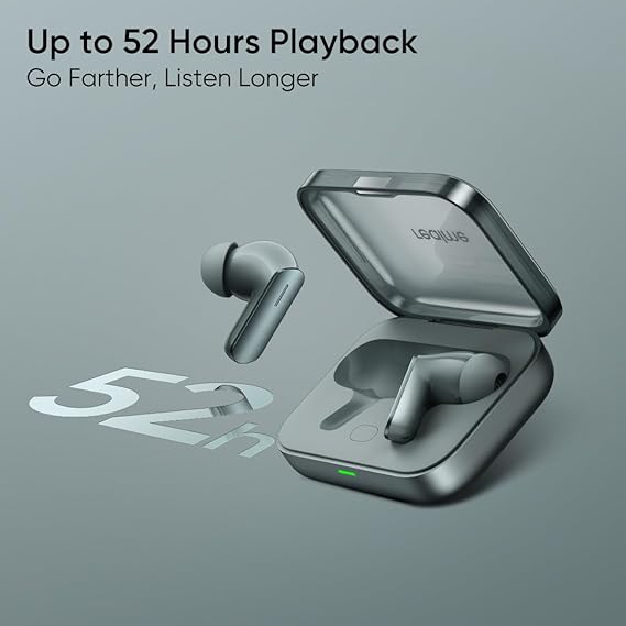 Realme Buds Air 7,12.4mm Dynamic Bass Drivers,52Hrs Playtime,52dB Hybrid ANC,6 Mic ENC,45ms Low Latency,360° Spatial Audio,Hi-Res LHDC,IP55 Dust & Water Resistant,True Wireless TWS BT v5.4(Moss Green)