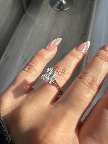 925 Sterling Silver Octagon Moissanite Solitaire Ring for Women | Engagement and Wedding Ring for Her | - Rajputtrade