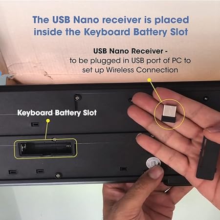 Techking 20 Years Warranty Wireless Keyboard and Mouse Combo for PC & Laptop - USB Nano Receiver, Slim and Ergonomic Design, Quiet Typing & Smooth Navigation Set - Rajputtrade