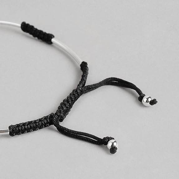925 Sterling Silver Designer Rhodium Plated Adjustable Thread Anklet (Pair) | Gift for Women & Girls | - Rajputtrade