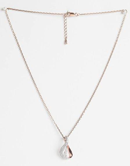 925 Sterling Silver Agda Pendant Earring Chain Jewellery Set | Rose Gold Rhodium Plated, Swiss Zirconia | Gift for Women & Girls - Rajputtrade