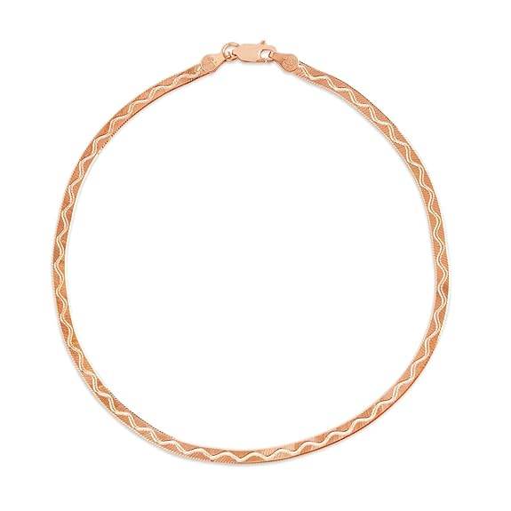 925 Sterling Silver Rose Gold Plating Braided Abstract Anklets (Single) | Gift for Women & Girls | - Rajputtrade