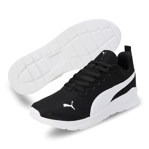 Puma Men Lace Up Sneaker Shoes (Black, White) - Rajputtrade