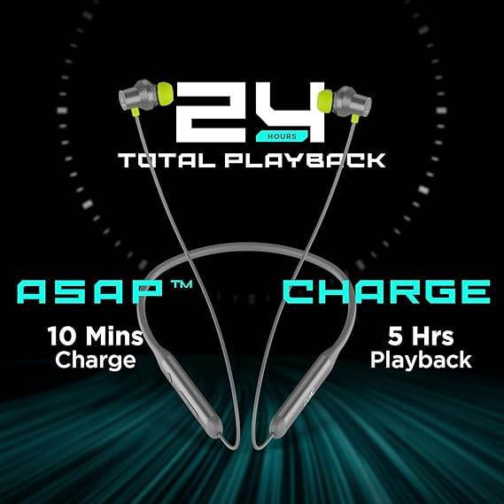 Boat Rockerz 330ANC Bluetooth in Ear Neckband with mic, 13mm Drivers, ASAP Charge, 24H Playback - Rajputtrade
