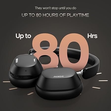 Noise Newly Launched Airwave Max 5 Wireless On Ear Headphones with Adaptive Hybrid ANC (up to 50dB), HFA Tech, 80H Playtime - Rajputtrade