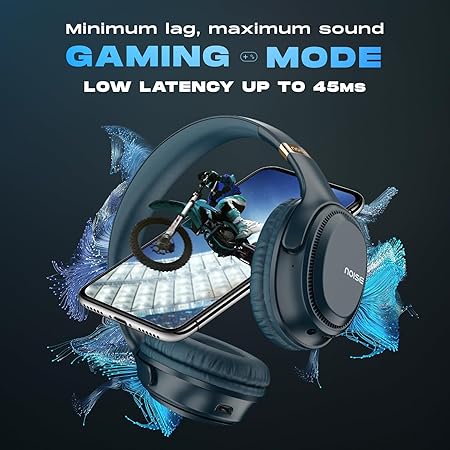 Noise Airwave Max 3 Bluetooth On-Ear Headphones with 70H Playtime, 40mm Driver, Low Latency(up to 45ms),Dual Pairing, BT v5.3 (Blue) - Rajputtrade