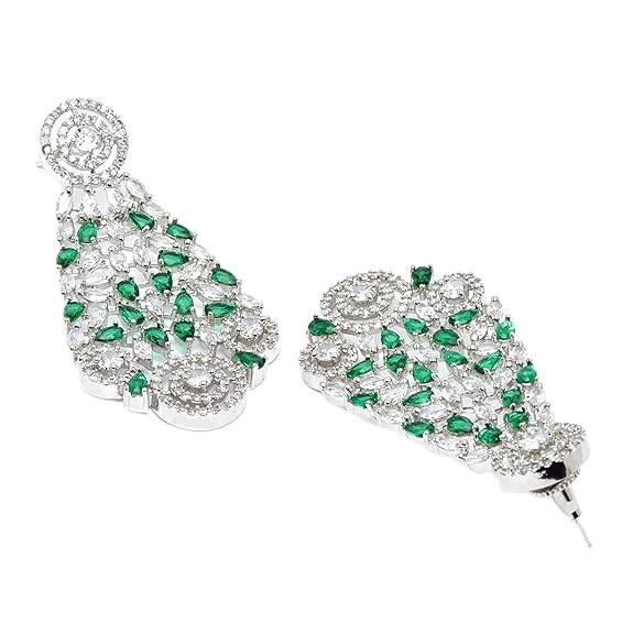 Choker Necklace with Earrings Jewellery Set with Girls and Women (Green) - Rajputtrade