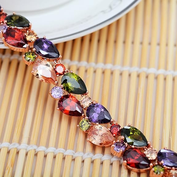 Rose Gold Plated Necklace Set for Women and Girls (Multicolor) - Rajputtrade