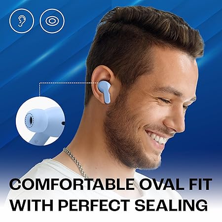 JBL Vibe Beam in-Ear Wireless Earbuds (TWS) with Mic,App for Customized Extra Bass Eq,32 Hours Battery (Blue) - Rajputtrade