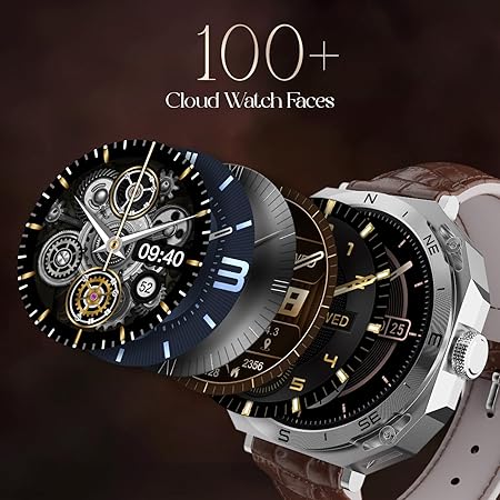 boAt Enigma Z20 Smart Watch w/ 1.51" (3.8 cm) HD Display, Luxurious Metal Body Design, IP68(Brown Leather)