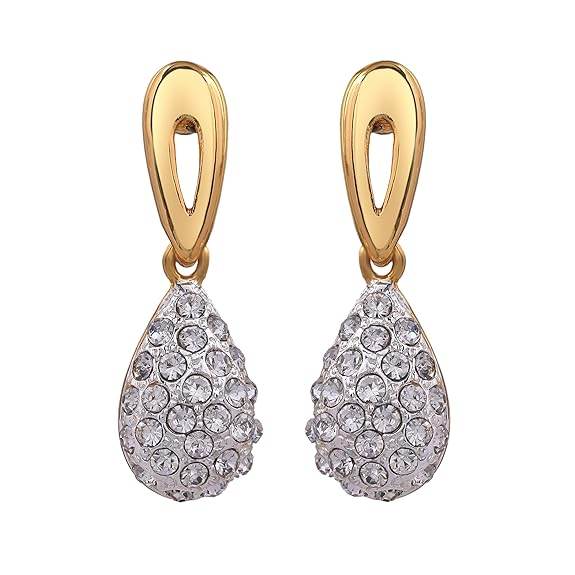 24 Kt Gold plated American Diamond Necklace Set - Rajputtrade