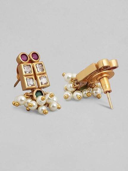 24K Gold-Plated Handcrafted Artificial Lotus Motif Jewelry Set with Earrings For Women and Girls - Rajputtrade