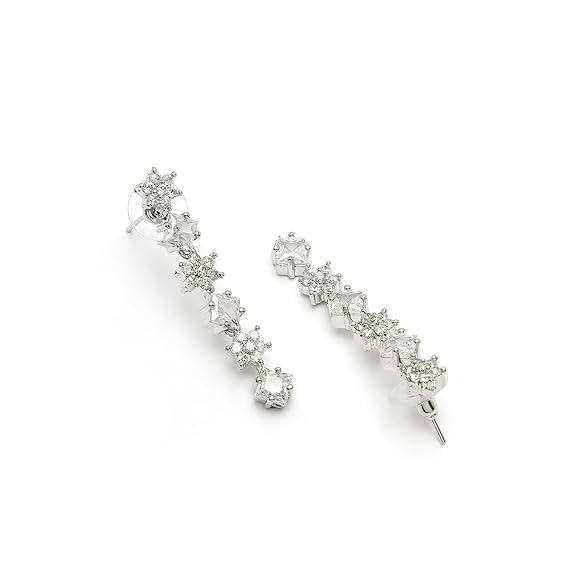 Necklace With Earrings Jewellery Set For Girls and Women (White) - Rajputtrade