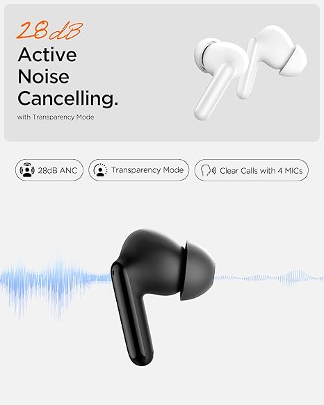 Spigen Audio Newly Launched SA-TW S10 True Wireless in Ear Earbuds with 30H Playtime, Upto 28dB ANC, 10mm Driver, IPX5 (2 Color Options)