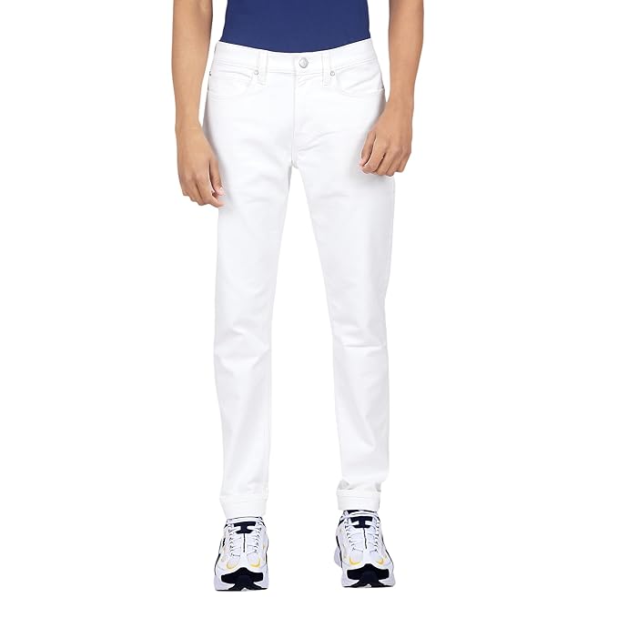 Lee Men White Travis Slim Tapered Fit Mid Rise Jeans - Rajputtrade